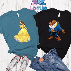 Beauty And The Beast T-Shirts, Disney Couple T-Shirts, Couples T-Shirts,  Beauty And The Beast Couple T-Shirts, Disneyland Tee, Belle Shirt
