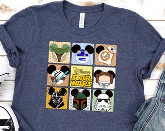 Camisa de Disney Star Wars, camisa Leia, camisa Yoda, camisa Luke, camiseta R2D2, camisa BB8, camiseta Darth Vader, camisa del día de Star Wars, camisa del 4 de mayo