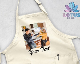 Custom Photo Apron, Picture Chef Gift Apron, Custom Text Apron, Personalized Gift Apron, Adjustable Photo Apron, Apron For Women And Men