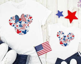 Disney July 4th Shirt, Mickey Mouse Tee, Minnie Mouse Tee, Independence Day Tee, July 4th Holiday Tee, Disney Travel Tee, Disney Family Tee