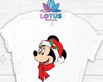 Minnie Christmas Shirt, Christmas Women Shirt, Disney Christmas T-Shirt, Christmas Gift Shirt, Minnie Head Shirt, Minnie Shirt, Girls Tee