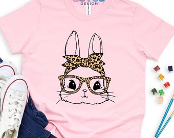 Easter T-Shirt, Leopard Bunny T-Shirt, Cute Easter T-Shirt, Easter Bunny T-Shirt, Easter Shirt, Easter Graphic T-Shirt, Gift for Women Shirt