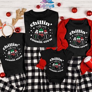 Chillin' With My Cousin Crew T-Shirts, Christmas Cousin Shirts, Xmas Family Shirts, Cousins Shirts, Christmas Nephews, Christmas Family Tops