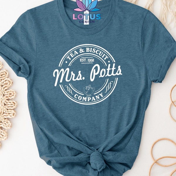 Mrs Potts T-Shirt, Beauty and the Beast Inspired T-Shirt, Mrs Potts Tea & Biscuit Company T-Shirt, Disney Trip T-Shirt, Couple T-Shirt