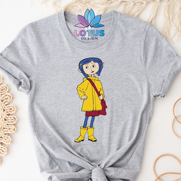 Coraline Shirt, Women Top Shirt, Horror Film Tee, Cartoon Film T-Shirt, Coraline Fan Shirt, Gift For Her, Fantasy Film T-Shirt,  Movie Shirt