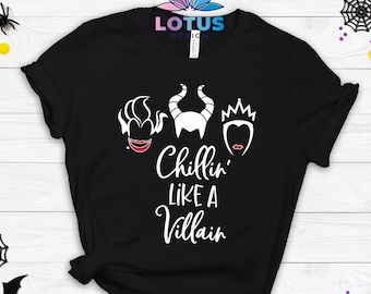 Chillin Like A Villain Tshirt, Villains Shirt, Women’s Halloween Shirts, Halloween Shirt, Halloween Gift, Witch Shirt