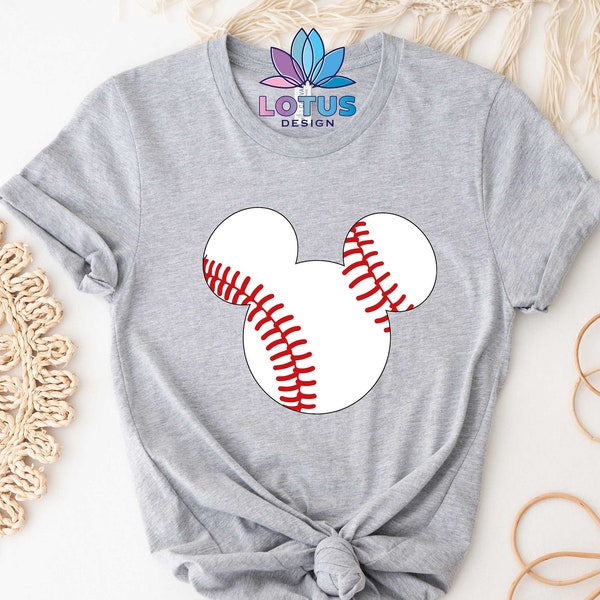 Mickey Baseball Shirt, Mickey Ears T-Shirt, Disney Baseball Shirt, Baseball Fan Shirt, Disneyland Trip Shirt, Gift For Him, Mickey Mouse Tee