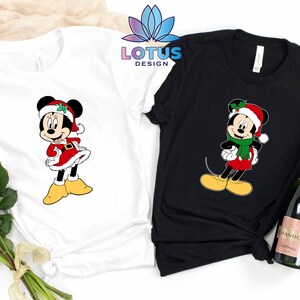 Christmas Mickey Or Minnie Couple Shirt, Santa Mickey Or Santa Minnie T-Shirt, Christmas Lovers Shirt, Disney Christmas Shirt, Mickey Tee