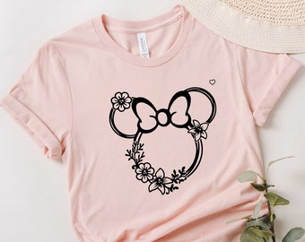 Minnie Head Shirt, Cute Disney T-Shirt, Disney Women Shirt,  Disneyland Trip Shirt, Disney Kids Shirt, Minnie Mouse Shirt, Minnie Gift Shirt