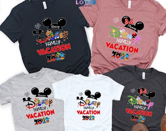 Custom Disney Family Vacation 2023 T-Shirts, Mickey And Minnie Shirts, Disney Trip Shirts, Disney 2023 Shirt, 2023 Shirts, Disney Crew Shirt