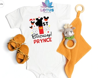Custom My First Birthday T-shirt, Disney First Birthday Onesie, Baby First Birthday Outfit, Disney Baby 1st Birthday Shirt, Birthday Party