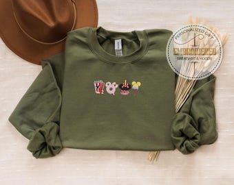 Embroidery Disney Snack Hoodie, Embroidered Minnie Sweatshirt, Disneyland Hoodie, Disney Vacation Sweatshirt, Disney Trip Sweatshirt
