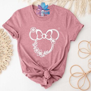 Koszulka Minnie Head, słodka koszulka Disney, damska koszulka Disney, koszulka Disney Trip, dziecięca koszulka Disney, koszulka Minnie Mouse, koszulka Minnie Gift zdjęcie 6