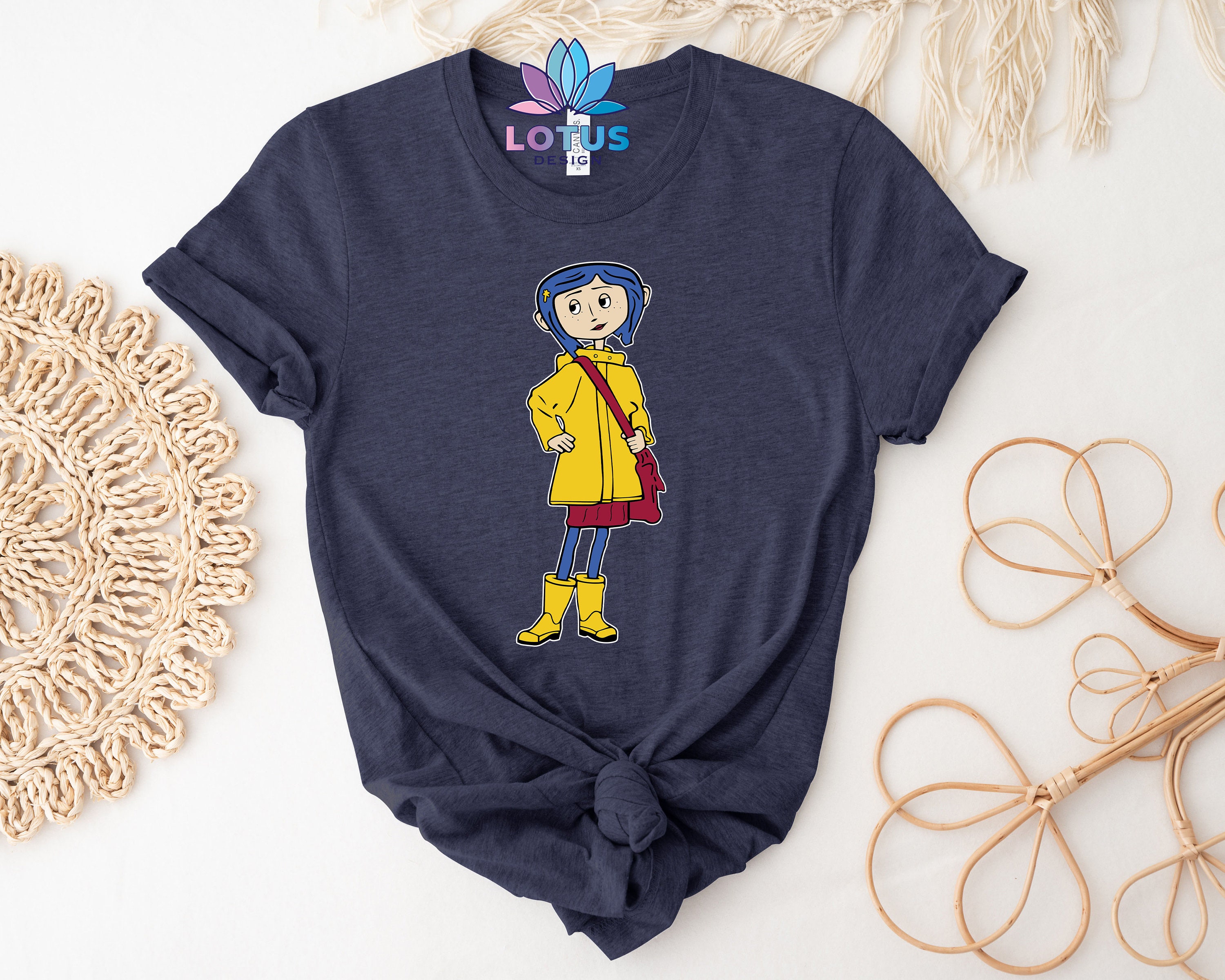Maglietta Bioworld Coraline Donna Blu, Manica Corta Con Personaggi E Icone Del Film