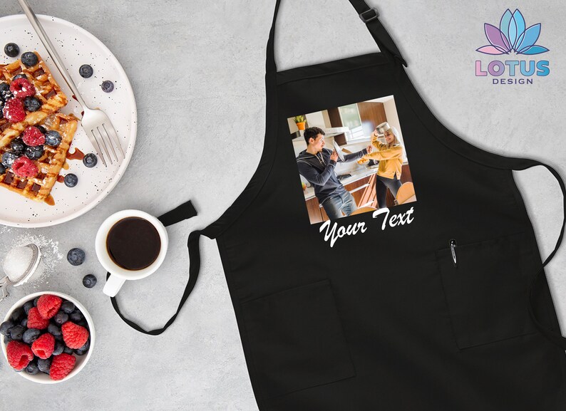 Custom Photo Apron, Picture Chef Gift Apron, Custom Text Apron, Personalized Gift Apron, Adjustable Photo Apron, Apron For Women And Men image 6