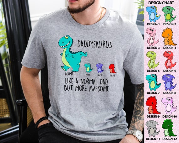 Custom Daddy Shirt, Fathers Day Tee, Daddysaurus Tee, Unclesaurus Tee, Grandpasaurus Tee, Dinosaur Kids Tee, Awesome Daddy Tee, Dad Gift Tee