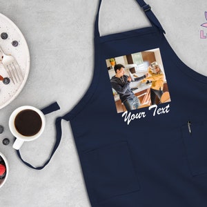 Custom Photo Apron, Picture Chef Gift Apron, Custom Text Apron, Personalized Gift Apron, Adjustable Photo Apron, Apron For Women And Men image 5