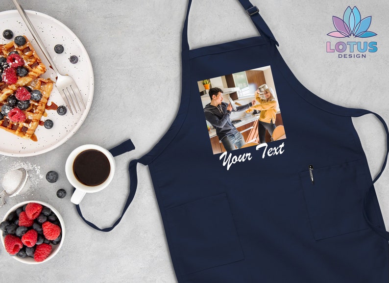 Custom Photo Apron, Picture Chef Gift Apron, Custom Text Apron, Personalized Gift Apron, Adjustable Photo Apron, Apron For Women And Men image 5