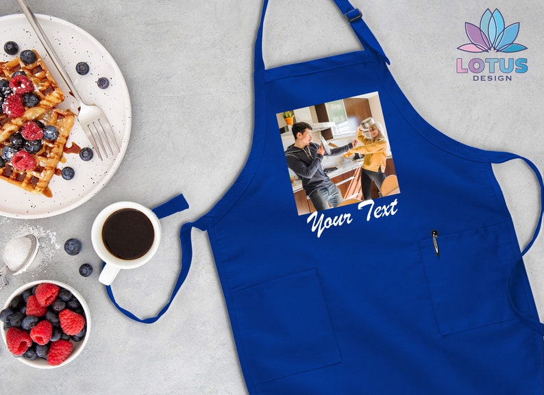 Custom Photo Apron, Picture Chef Gift Apron, Custom Text Apron, Personalized Gift Apron, Adjustable Photo Apron, Apron For Women And Men image 4