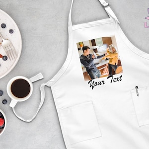 Custom Photo Apron, Picture Chef Gift Apron, Custom Text Apron, Personalized Gift Apron, Adjustable Photo Apron, Apron For Women And Men image 3