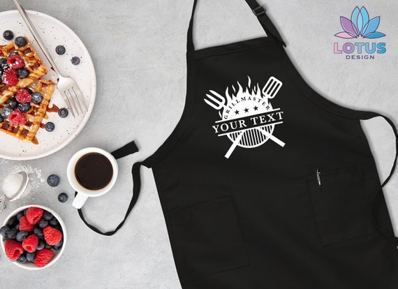 Personalized Grill Master Apron, Grill Master Apron for Dad, Husband Wife Gift Apron, Custom Name Cooking Apron, BBQ Apron, Fathers Day Gift