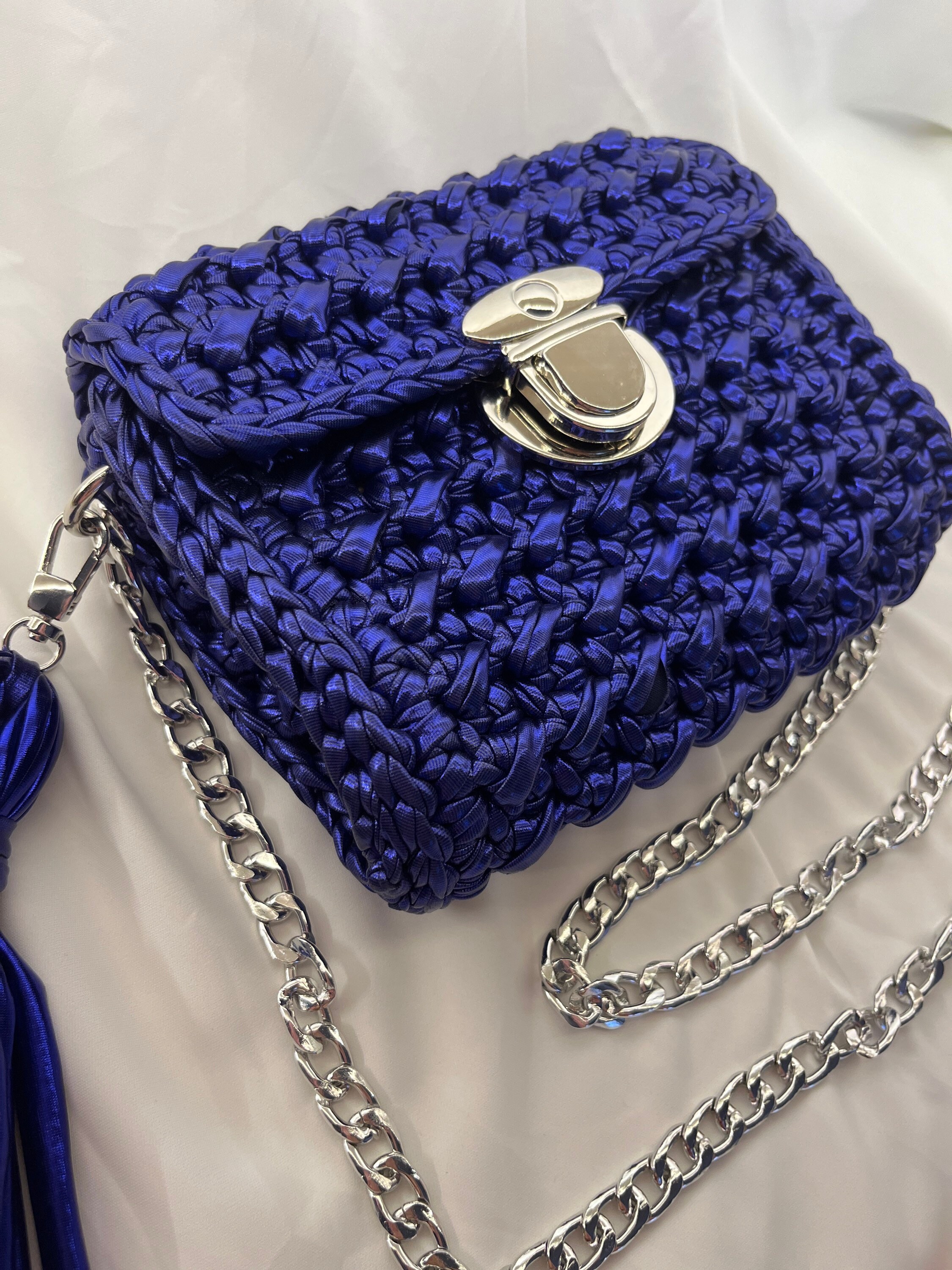 Silver blue handbags Clearance