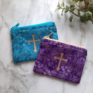 Hand-sewn Botanical Print Rosary Pouch | Catholic Rosary Pouch | Rosary Case