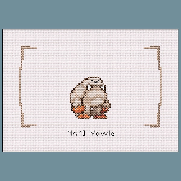 Monster Sanctuary - #10 Yowie - Cross Stitch Pattern, PDF, Instant Download