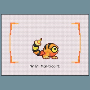 Monster Sanctuary - #61 Manticorb - Cross Stitch Pattern, PDF, Instant Download