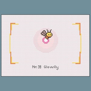 Monster Sanctuary - #28 Glowfly (light shifted) - Cross Stitch Pattern, PDF, Instant Download