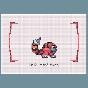 Monster Sanctuary - #61 Manticorb (dark) - Cross Stitch Pattern, PDF, Instant Download