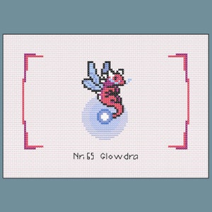 Monster Sanctuary - #65 Glowdra (dark shifted) - Cross Stitch Pattern, PDF, Instant Download