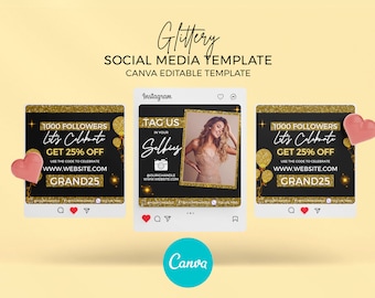 Paquete de volantes brillantes para redes sociales, diseño de plantilla de volante para hacer uno mismo, volantes editables para paquetes de cabello, volantes de ofertas de belleza, volantes de Instagram, conjunto de volantes