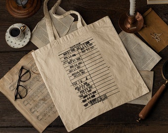 Library Due Date Card Tote Bag, Bookworm Gift, Love To Read Present, Teacher bags, Cute Librarian Book Bag, Reader, Book Lovers, Vintage