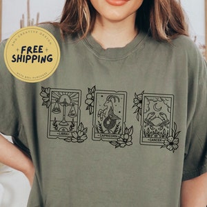 Cores grandes feitas sob encomenda do conforto da camisa de três sinais da astrologia | Cartas de tarô personalizadas da lua de Sun e do sinal ascendente | Astrologia grande de três presentes suéter |