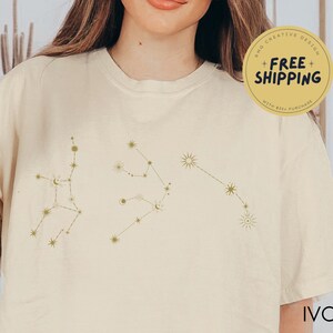 Personalizzato Big Three Astrology Constellation Signs Shirt Comfort Colors / Sun Moon and Rising signs / Big three gift Astrology Sweatshirt /