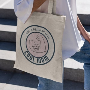 Cool Mom Books Eco Bag Women&#39;s Tote Bag Canvas, Cute Tote Bag, Aesthetic Tote Bag, Canvas Grocery Bag, Cotton Tote, Reusable Bag