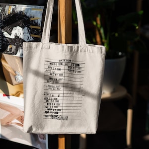 Sac fourre-tout pour carte de date d'échéance pour bibliothèque, cadeau rat de bibliothèque, cadeau d'amour de lire, sacs de professeur, joli sac de livre de bibliothécaire, liseuse, amateurs de livres, vintage
