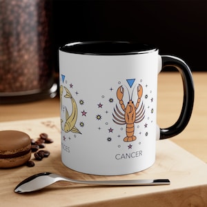 Caneca grande feita sob encomenda de três sinais da astrologia de <br> Entrega Rápida? Presente personalizado dos cartões de tarô da lua de Sun e do sinal de | Caneca grande da astrologia de três presentes de <br> Entrega Rápida?