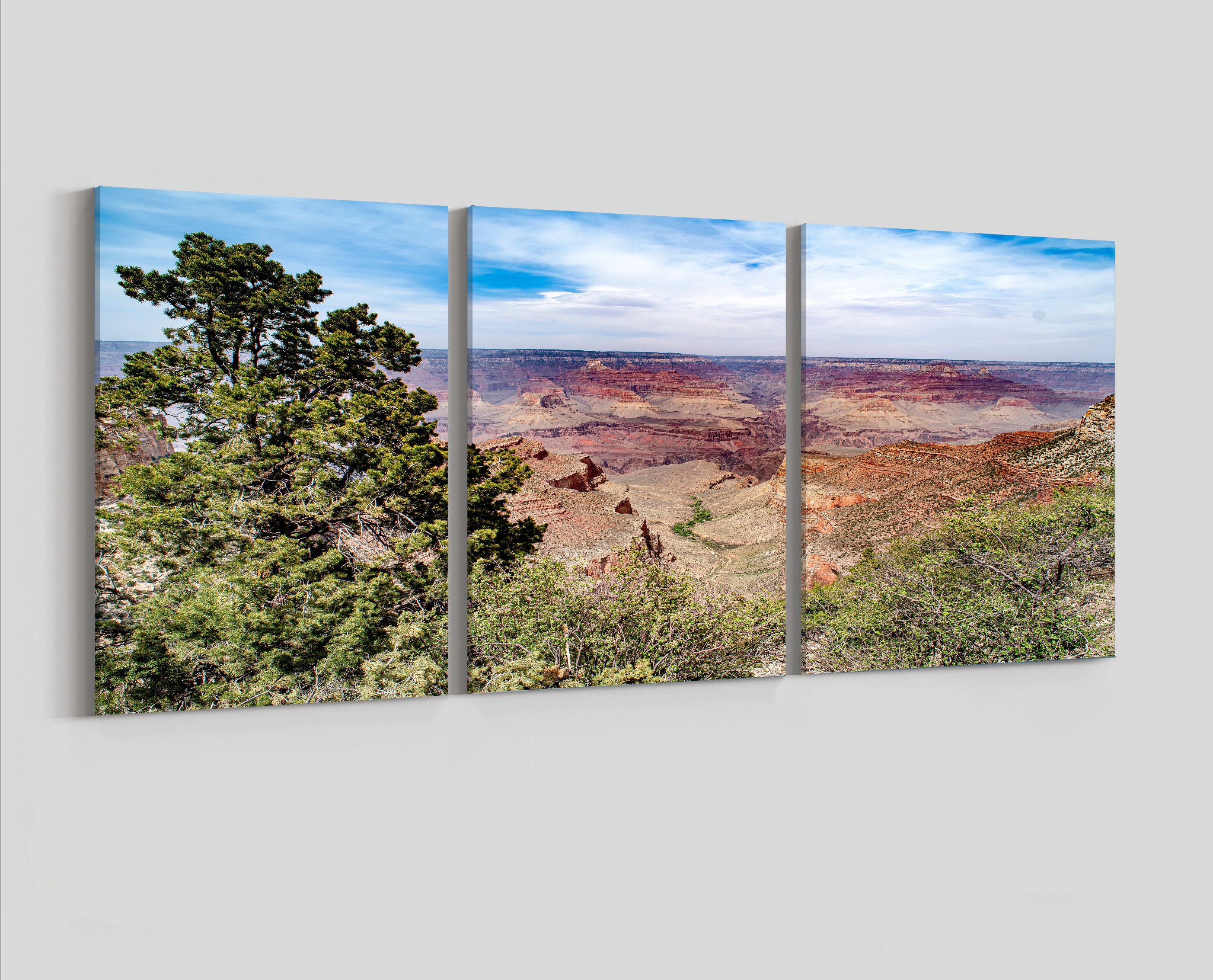 Grand Canyon Photo Landscape South Rim - Spectacular Overlook View.  Framed Canvas or Glossy Paper Print