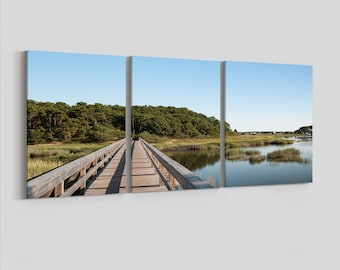 Wellfleet Marsh, Uncle Tim&#39;s Bridge, Cape Cod, MA - Tranquil Landscape - Nautical Canvas Print for Home Decor. Cape Cod Wall Decor