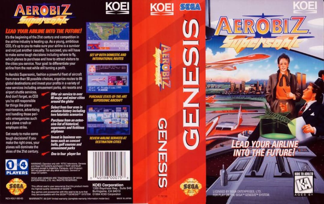 Aerobiz Supersonic - USA Version - SEGA Mega Drive GENESIS Aerobiz Supersonic - USA Version - SEGA Mega Drive GENESIS