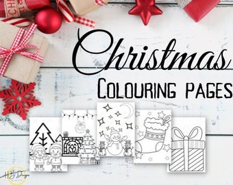 Christmas colouring pages | printable | digital download | Kids activity sheets | Holiday colouring sheets | Christmas party activities