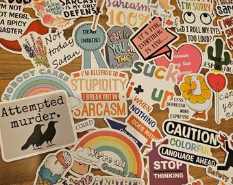Funny Sarcastic Sticker Packs | Fun Sticker Packs | Random Designs | Humorous Stickers | Funny Stickers | Sarcastic