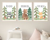 Woodland Animal Nursery Printable Wall Art, Digital Prints Wall Art, Nursery Decor, Set of 3 Prints, Nursery Prints, Digital Download