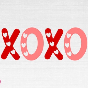 XOXO SVG, Valentine Svg, Saint-Valentin Svg, XOXO Cut Files, Cricut, Silhouette, Png, Svg, Eps, Dxf