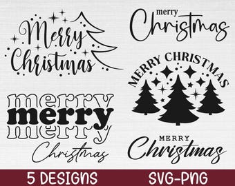 Merry Christmas SVG Bundle, Christmas Svg, Christmas Shirt Svg, Christmas Sign Svg, Merry Christmas Cut Files, Cricut, Png, Svg
