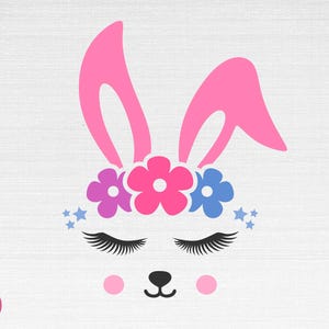 Bunny Face SVG, Lapin de Pâques SVG, Mignon Lapin SVG, Pâques SVG, Printemps SVG, Bunny Face Cut Files, Cricut, Png, Svg