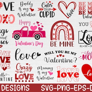 Valentinstag-SVG-Bundle, Valentinstag-Svg, Valentinstag-Svg, Valentinstag-Schnittdateien, Cricut, Silhouette, Png, Svg, Eps, Dxf