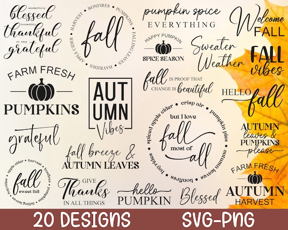 Fall SVG Bundle, Fall Svg, Hello Fall Svg, Autumn Svg, Thanksgiving Svg, Fall Cut Files, Cricut, Png, Svg